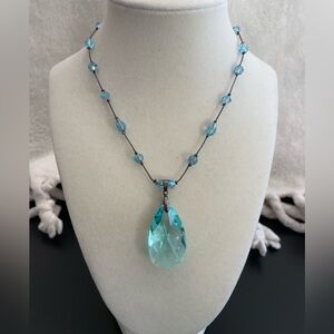 16” adjustable Swarovski blue crystal necklace. Danny Reid brand. As new.